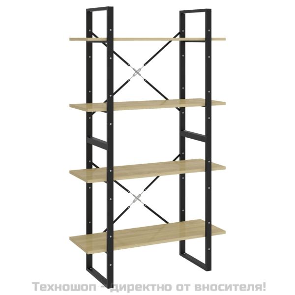 4-етажна библиотека, дъб сонома, 80x30x140 см, инженерно дърво