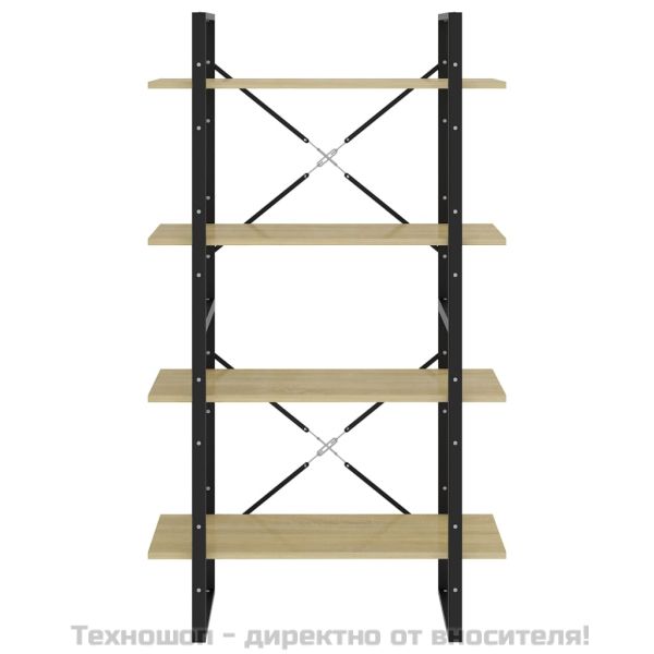 4-етажна библиотека, дъб сонома, 80x30x140 см, инженерно дърво