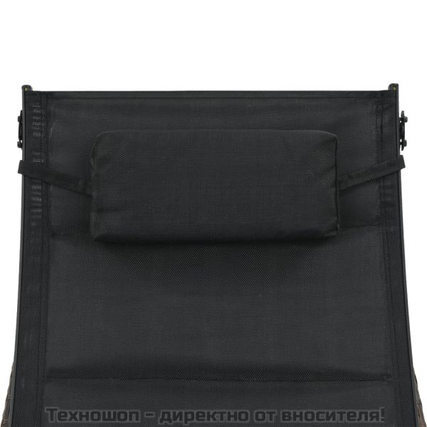 Шезлонг, полиратан и textilene, кафяв