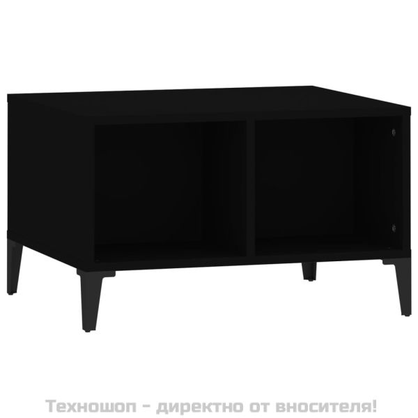 Кафе маса, черна, 60x50x36,5 см, инженерно дърво