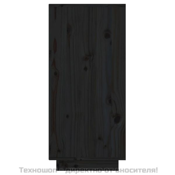 Конзолен шкаф, черен, 60x34x75 см, бор масив