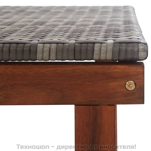 Шезлонг, полиратан и акация масив, сив