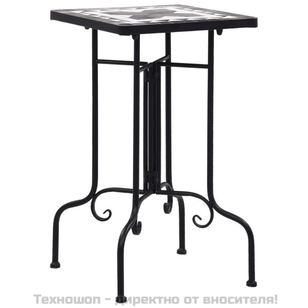 Мозаечна странична маса, черно-бяла, керамика