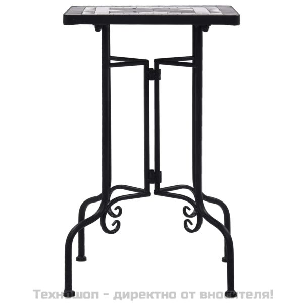 Мозаечна странична маса, черно-бяла, керамика