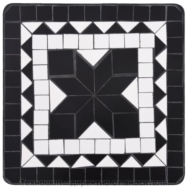 Мозаечна странична маса, черно-бяла, керамика