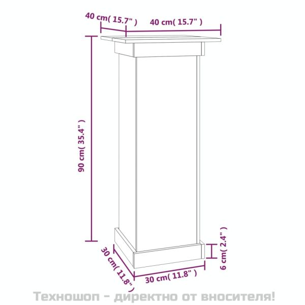 Поставка за цветя, 40x40x90 см, бор масив