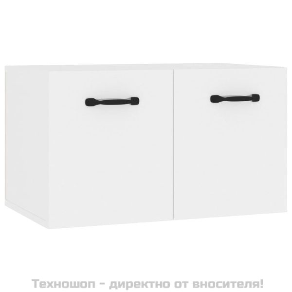 Стенен шкаф, бял гланц, 80x36,5x35 см, инженерно дърво