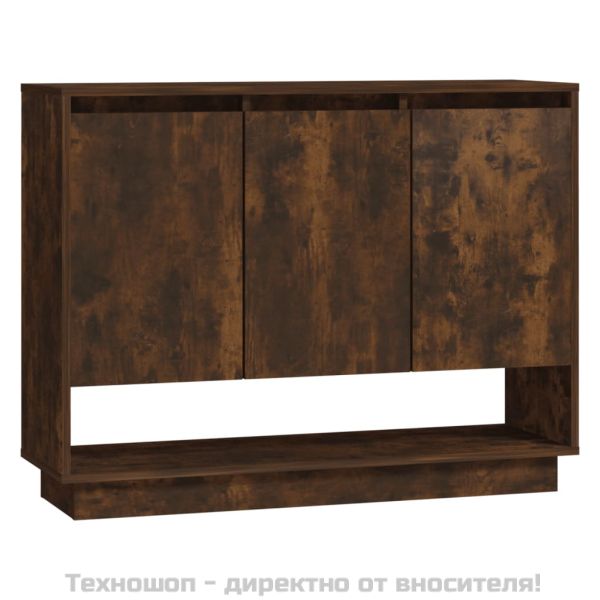 Сайдборд, опушен дъб, 97x31x75 см, инженерно дърво