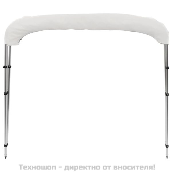 Тента за лодка, 3 дъги, бяла, 183x180x137 см