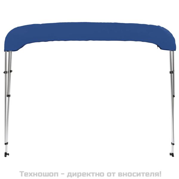 Тента за лодка, 3 дъги, синя, 183x196x137 см