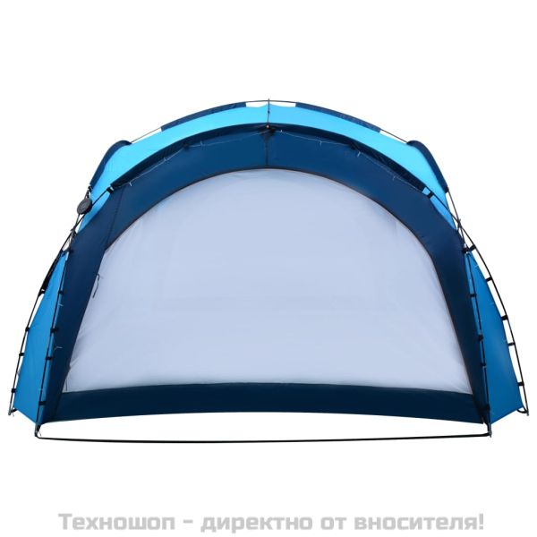 Парти шатра с LED и 4 стени, 3,6x3,6x2,3 м, синя