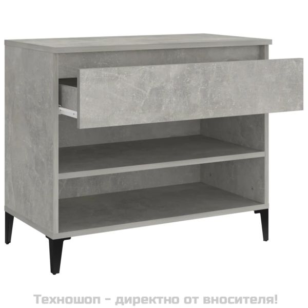 Шкаф за обувки, бетонно сив, 70x36x60 см, инженерно дърво