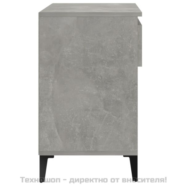 Шкаф за обувки, бетонно сив, 70x36x60 см, инженерно дърво