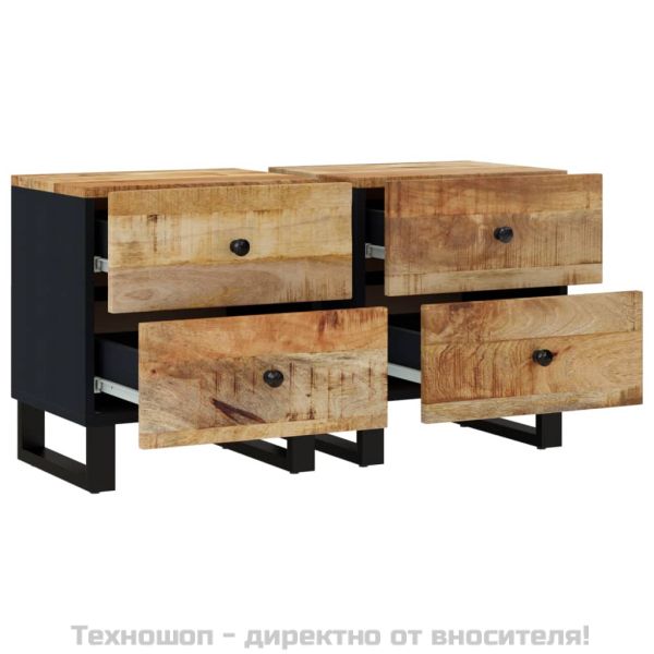 Нощни шкафчета, 2 бр, 40x33x46 см, манго масив