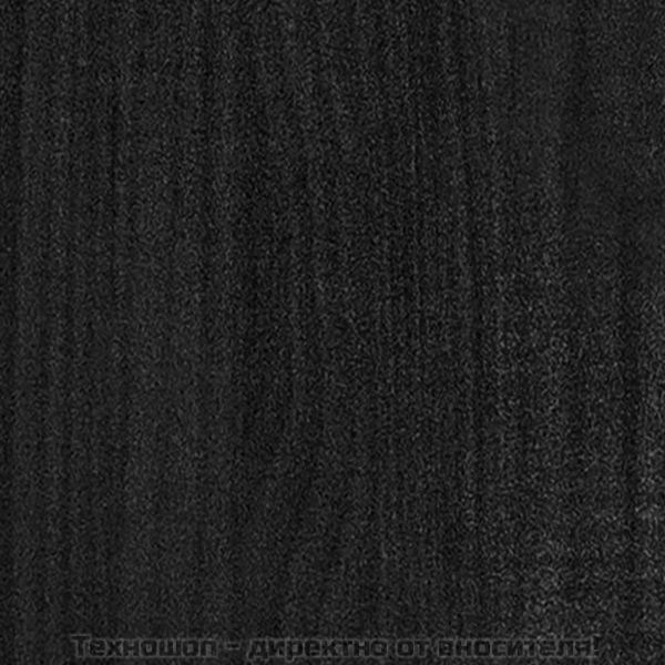 Градински сандък, черен, 31x31x70 см, борово дърво масив