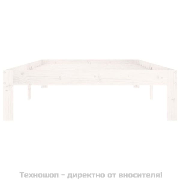 Рамка за легло, бяла, бор масив, 100х200 см