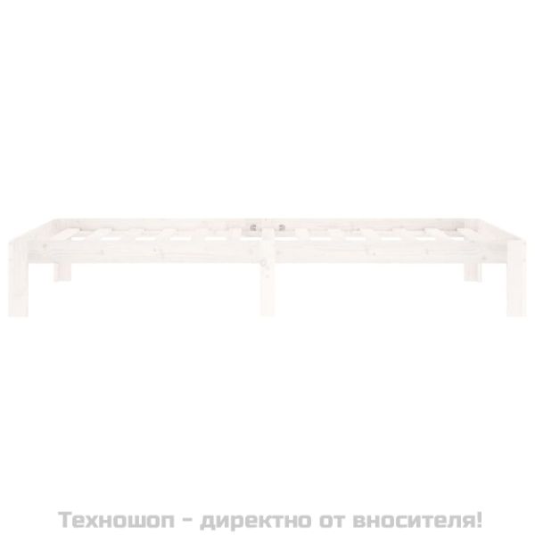 Рамка за легло, бяла, бор масив, 100х200 см