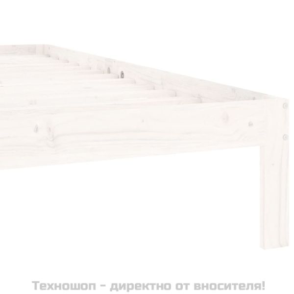 Рамка за легло, бяла, бор масив, 100х200 см