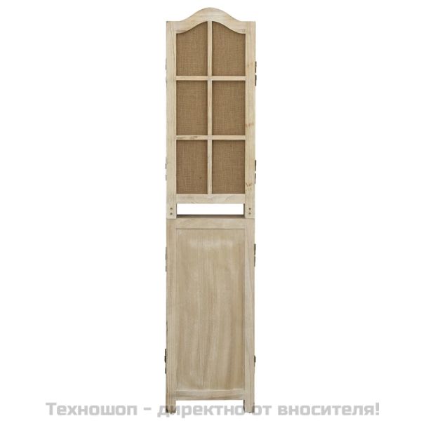 Параван за стая, 4 панела, кафяв, 140x165 см, плат