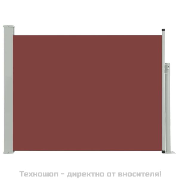 Прибираща се странична тента, 140x500 см, кафява