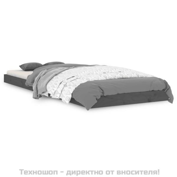 Рамка за легло, сива, 75x190 см, бор масив, Small Single