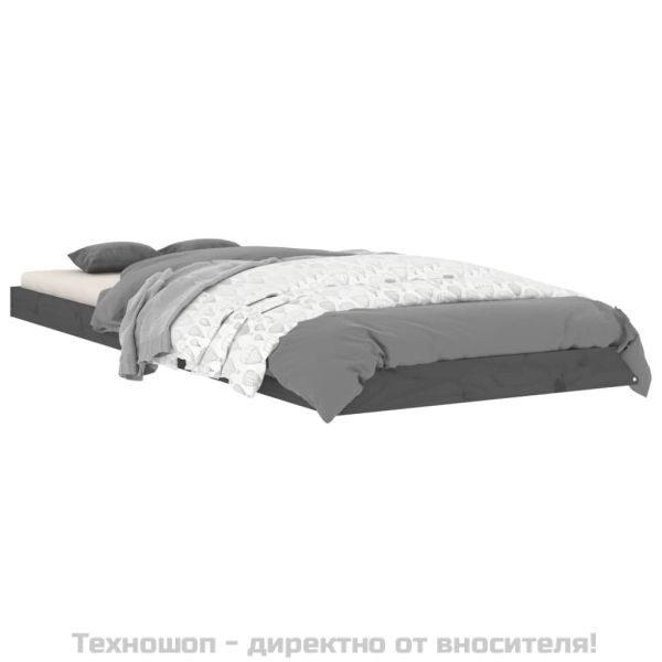 Рамка за легло, сива, 75x190 см, бор масив, Small Single