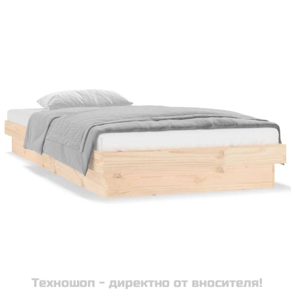 LED рамка за легло 75x190 см Small Single дърво масив