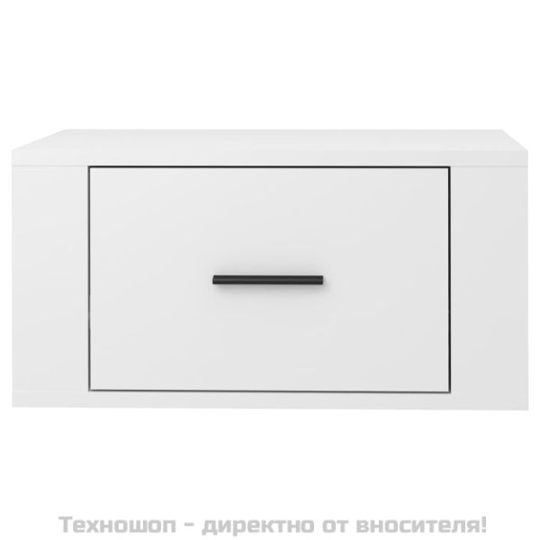 Нощни шкафчета за стенен монтаж, 2 бр, бял гланц, 50x36x25 см