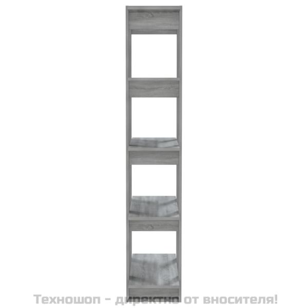 Библиотека/разделител сив сонома 80x30x160 см инженерно дърво