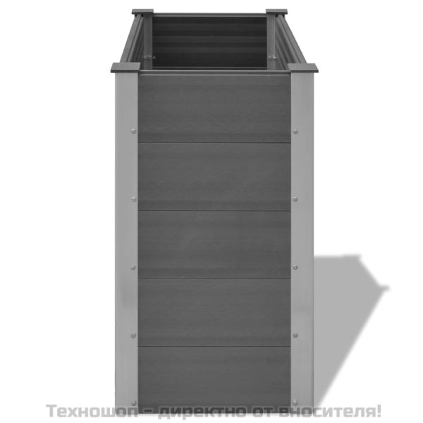 Градинска повдигната леха, WPC, 100x50x91 см, сива