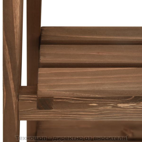 3-етажен цветарник с черна дъска, 40x30x90 см, ела масив