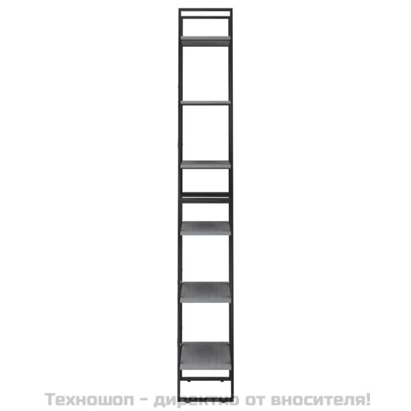 Етажерка, сива, 60x30x210 см, борово дърво масив