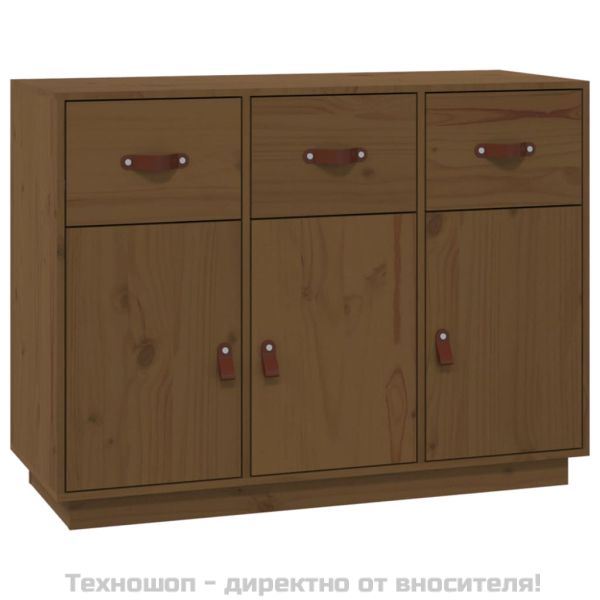 Сайдборд, меденокафяв, 100x40x75 см, бор масив