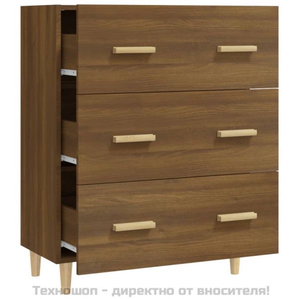 Сайдборд, Кафяв дъб, 70x34x90 см, инженерно дърво