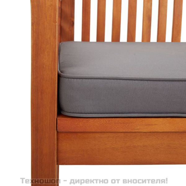 2-местна градинска пейка с възглавница, 120 см, акация масив