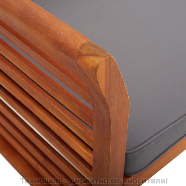 2-местна градинска пейка с възглавница, 120 см, акация масив