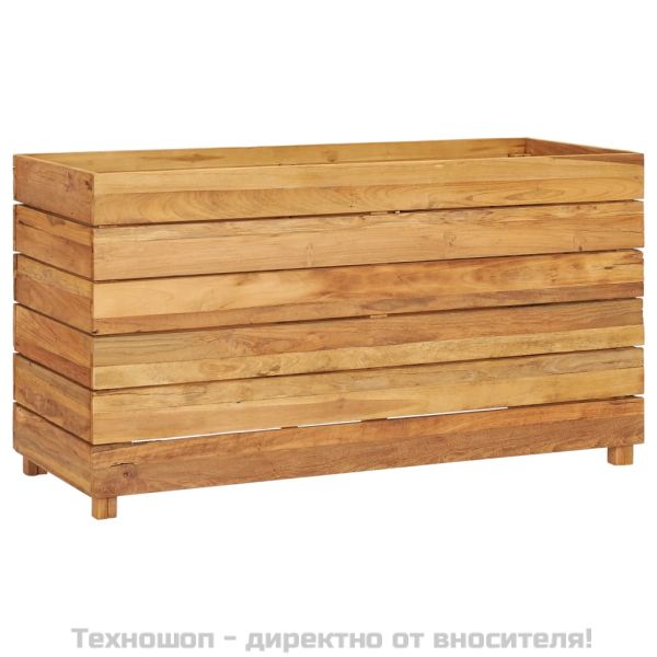 Повдигната леха 100x40x55 см рециклирано тиково дърво и стомана