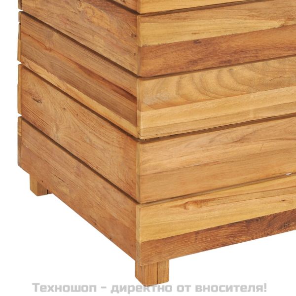 Повдигната леха 100x40x55 см рециклирано тиково дърво и стомана