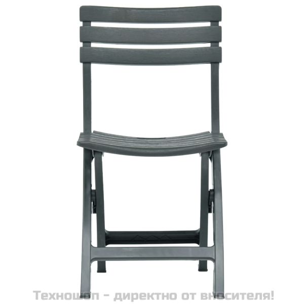 Сгъваеми градински столове, 2 бр, пластмаса, зелени