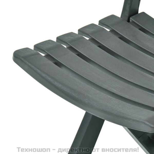 Сгъваеми градински столове, 2 бр, пластмаса, зелени