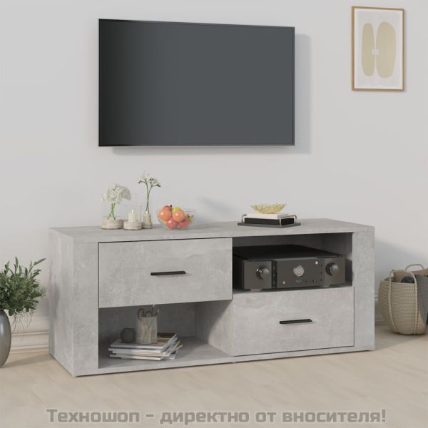 ТB шкаф, сив, 100x35x40 см, инженерно дърво
