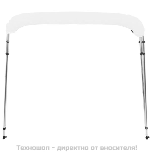 Тента за лодка, 4 дъги, бяла, 243x196x137 см