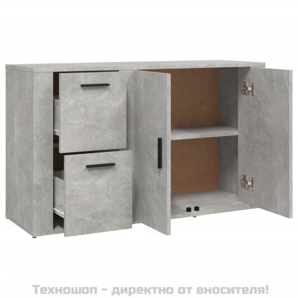 Сайдборд, бетонно сив, 100x33x59,5 см, инженерно дърво