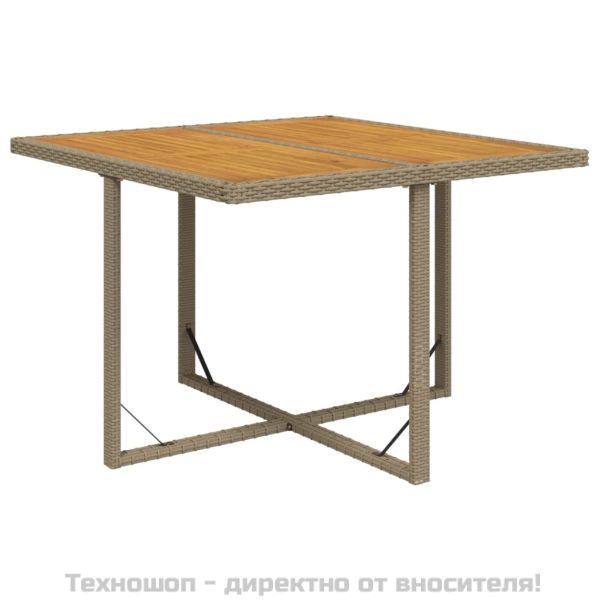 Градински комплект с възглавници 9 части полиратан бежов