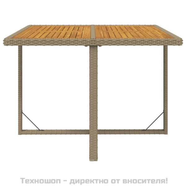 Градински комплект с възглавници 9 части полиратан бежов