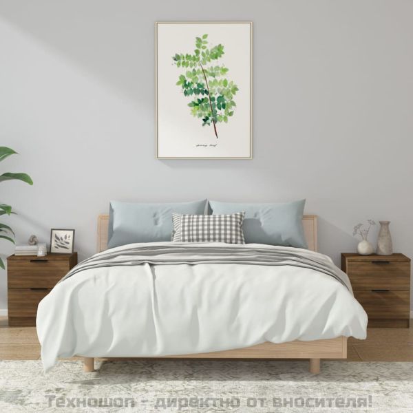 Нощни шкафчета, 2 бр, Кафяв дъб, инженерно дърво