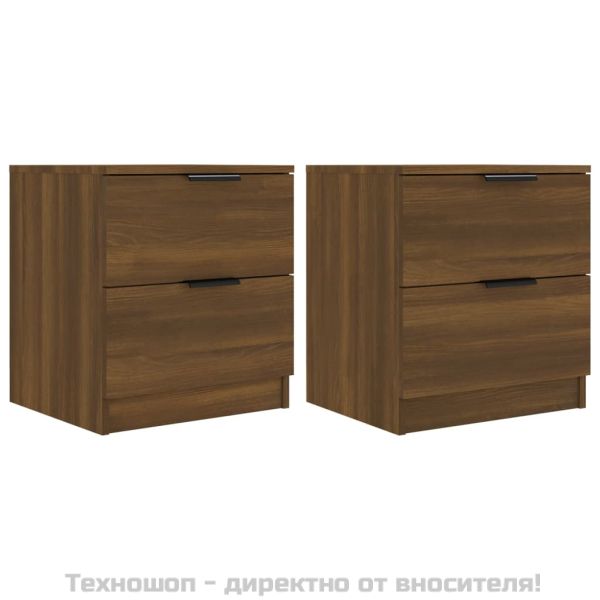Нощни шкафчета, 2 бр, Кафяв дъб, инженерно дърво