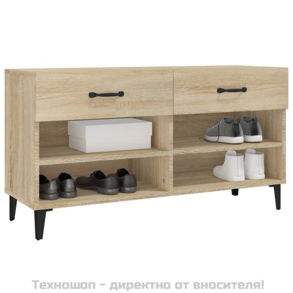 Шкаф за обувки, сонома дъб, 102x35x55 см, инженерно дърво