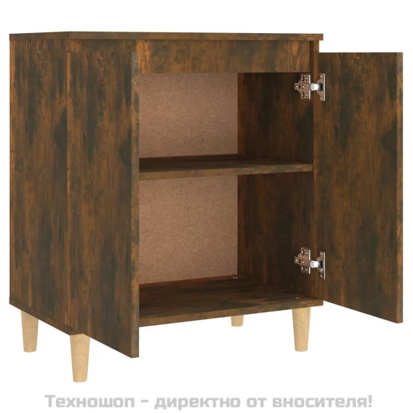 Сайдборд, опушен дъб, 60x35x70 см, инженерно дърво