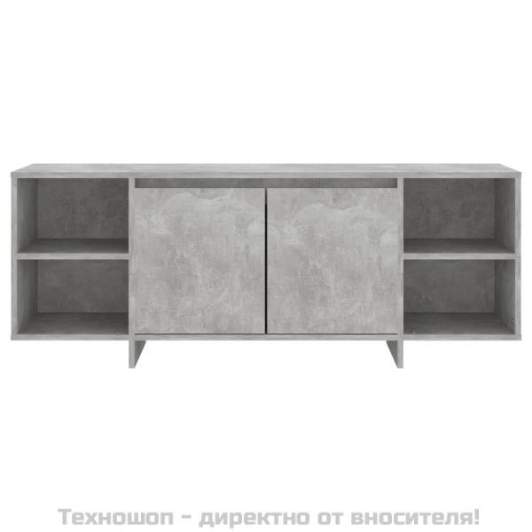 ТВ шкаф, Бетонно сиво, 130x35x50 см, инженерно дърво
